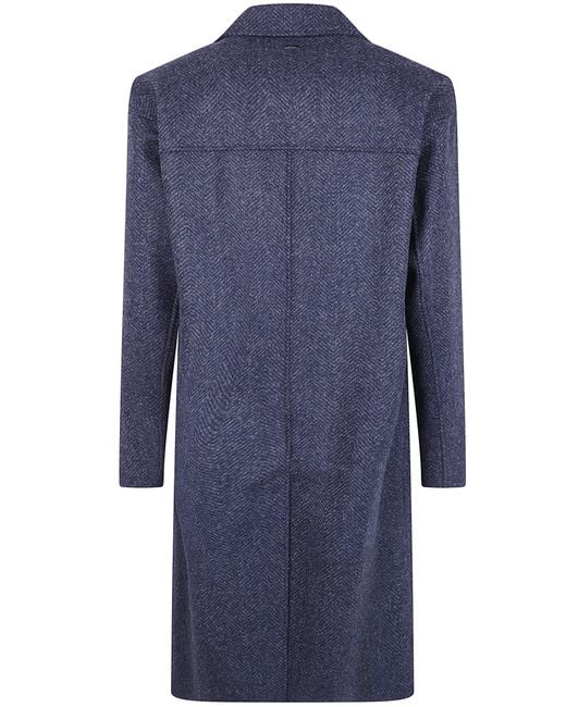 Herno Blue Classic Coat for men