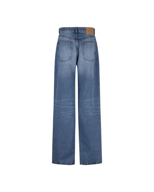 AMI Blue Large Fit Denim Jeans