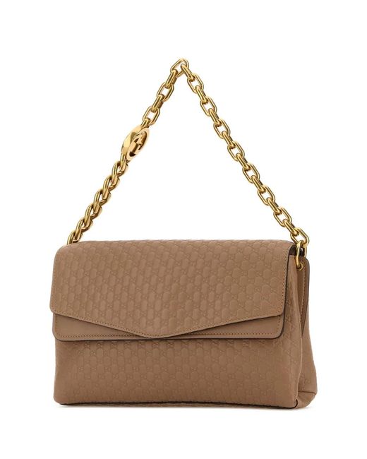 Gucci Brown Biscuit Leather Medium Shoulder Bag
