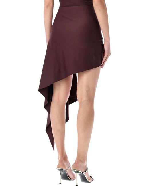 Magda Butrym Red Draped Swim Mini Skirt