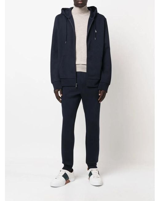 Polo Ralph Lauren Blue Cotton Full-Zip Hooded Sweatshirt for men