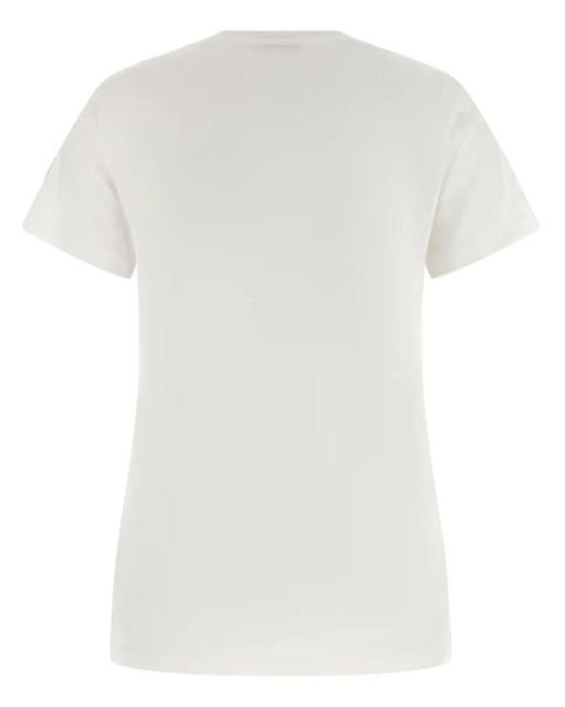 Moncler White Logo Patch Cotton Jersey T-Shirt