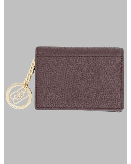 Ganni Brown Recycled Polyurethane Wallets