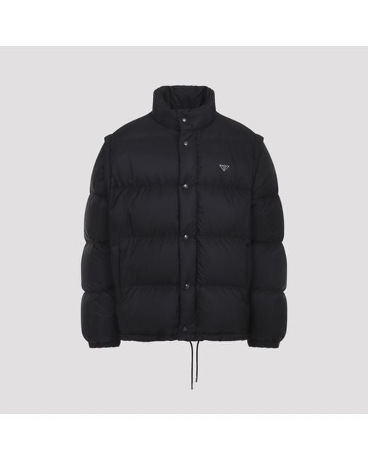 Prada Black Re-Nylon Down Jacket for men