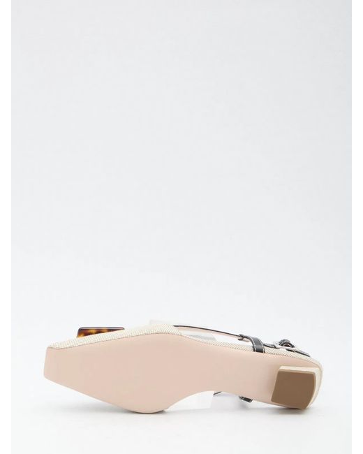 Roger Vivier White Belle Vivier Slingback Ballerinas