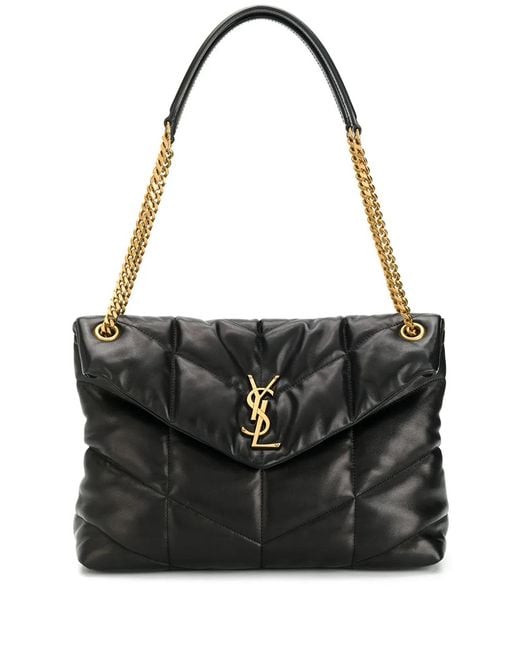 Saint Laurent Black Medium Loulou Puffer Shoulder Bag