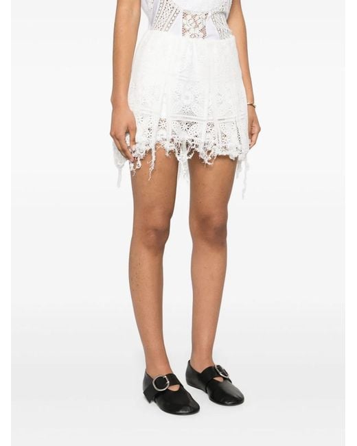 Loewe White Cotton Mini Skirt