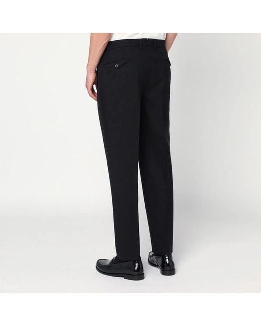 Santaniello Black Regular Wool Pants for men