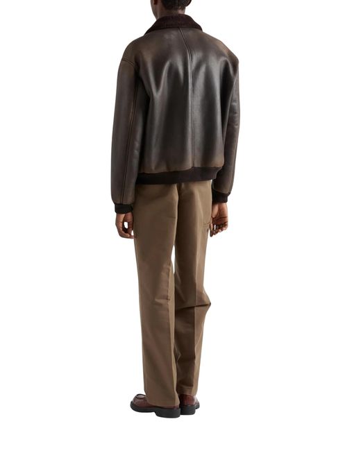 Prada Black Shearling Bomber Jacket for men