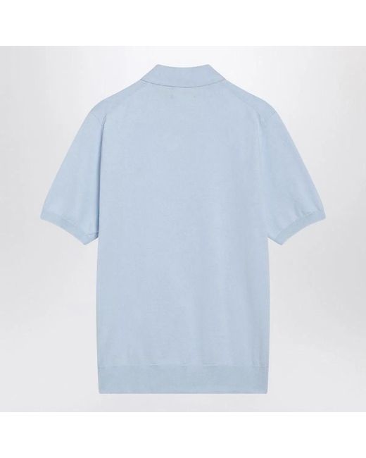 Polo Ralph Lauren Blue Cotton Knit Polo Shirt for men