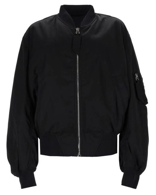 The Attico Black Bomber Jacket With Pocket