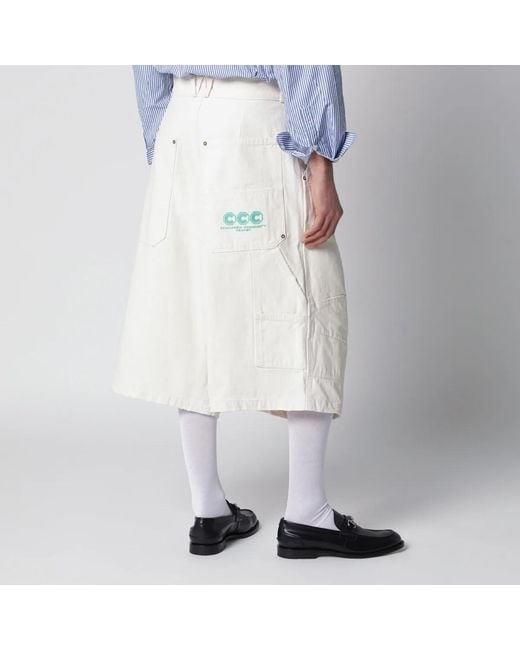 Willy Chavarria White Stockton Double Knee Shorts for men