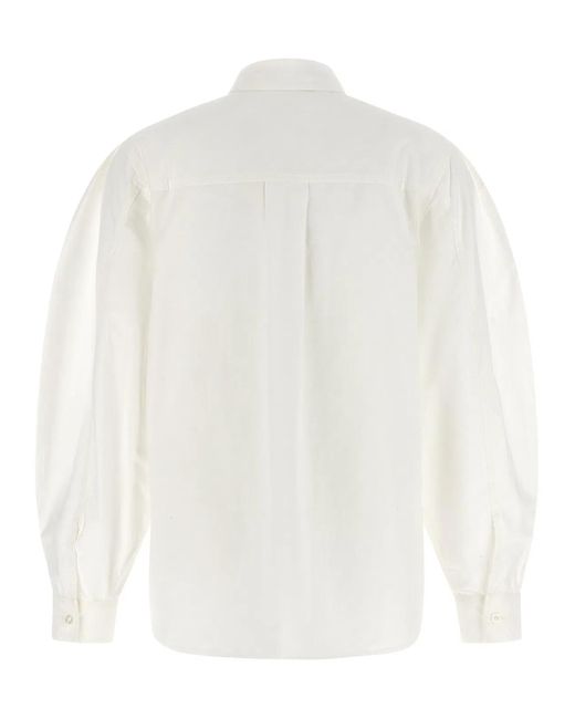 ROTATE BIRGER CHRISTENSEN White Rotate Birger Christensen 3D Floral Detail Shirt