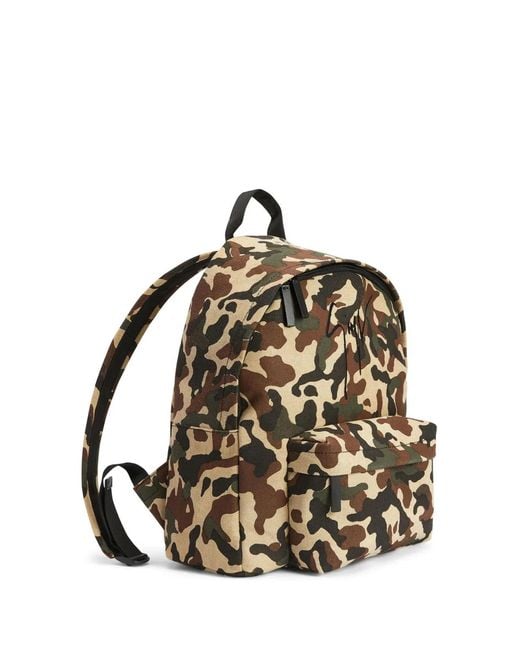 Giuseppe Zanotti Metallic Bud Camouflage Logo Backpack for men