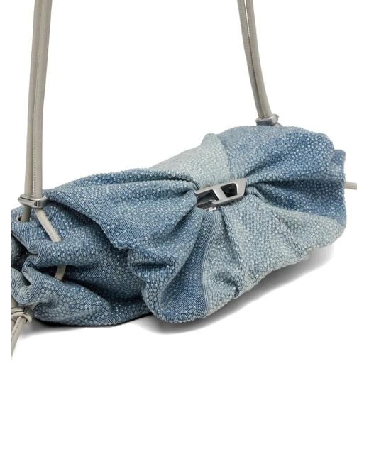 DIESEL Blue Scrunch Denim Shoulder Bag