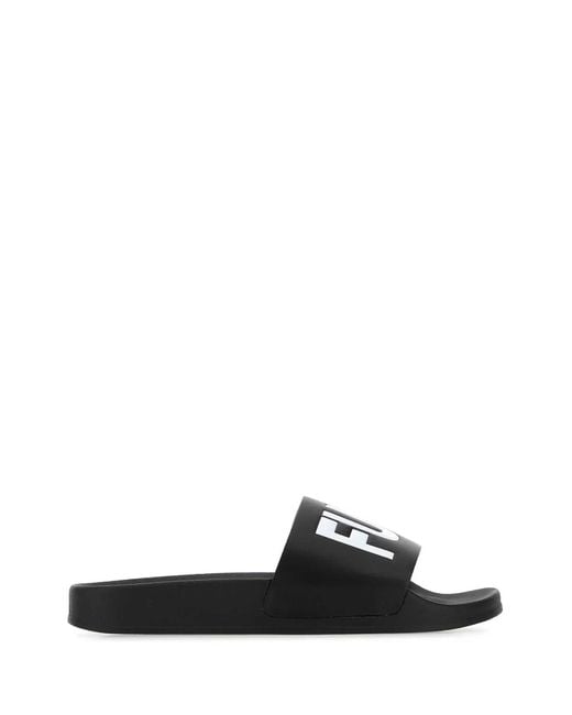 VTMNTS Black Rubber Slippers for men