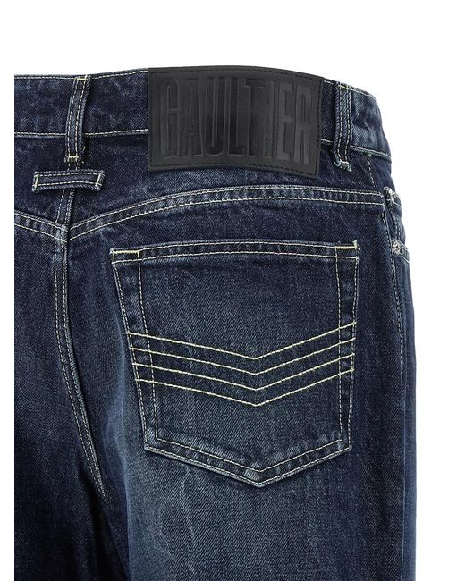Jean Paul Gaultier Blue 'The Cut-Out' Jeans