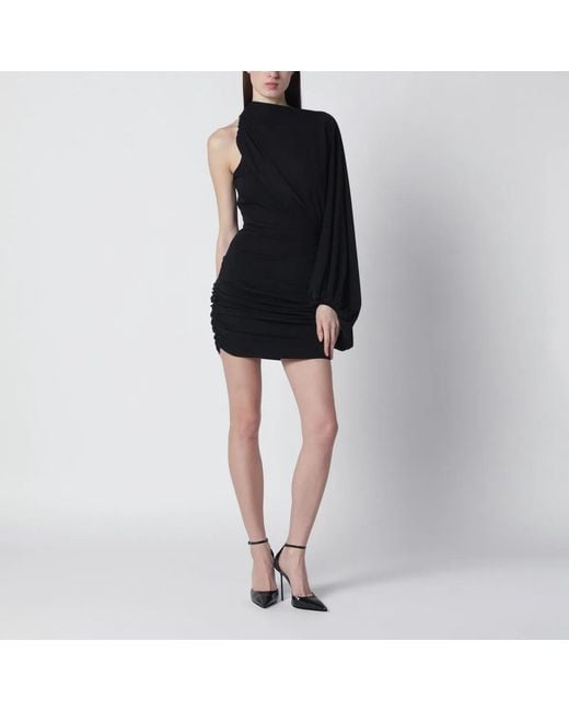 ANDAMANE Black One-Shoulder Mini Dress