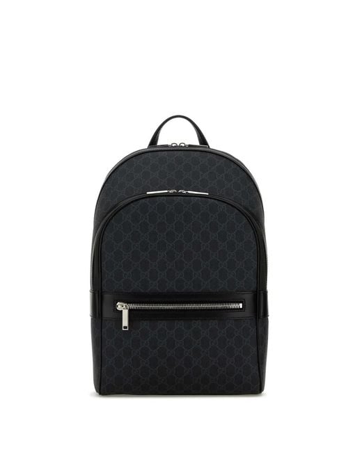 Gucci Black Medium Backpack Gg Supreme for men