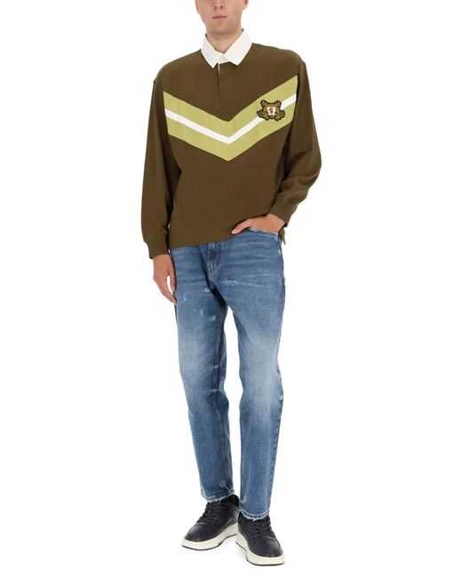 HUGO Green Polo Shirt With College Style Logo for men