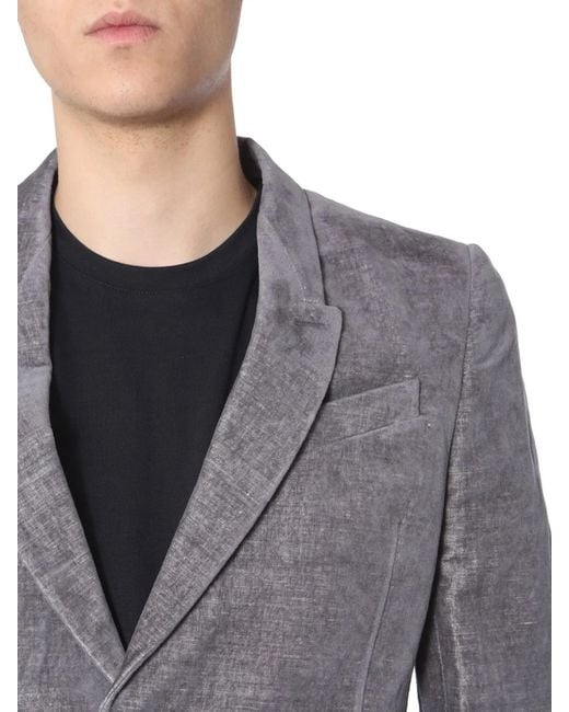 Rick Owens Gray Single-Breasted Jacket for men