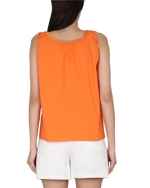 Boutique Moschino Orange Cotton Tops