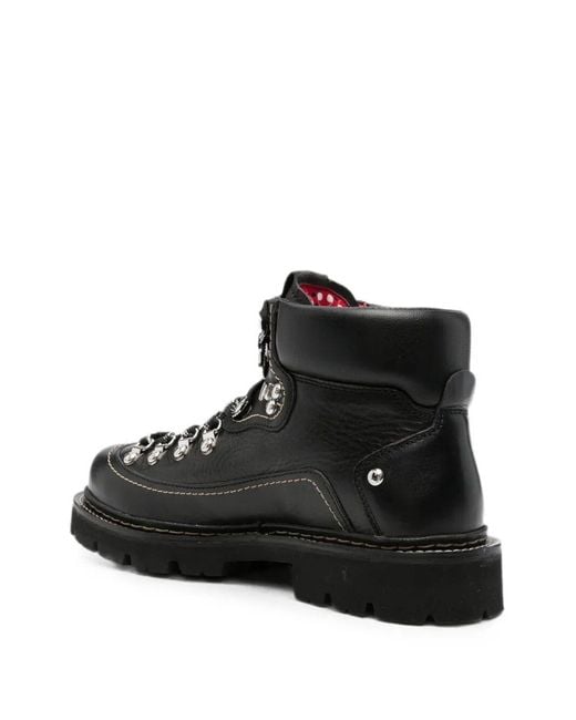 DSquared² Black Canadian Ankle Boots for men