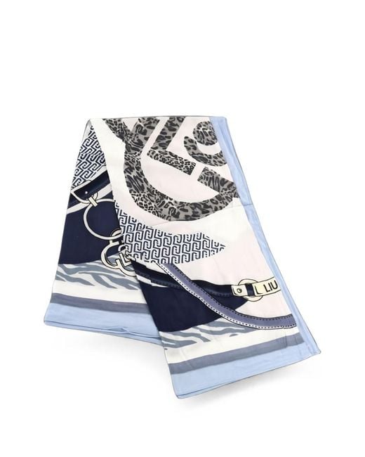 Liu Jo Blue Cotton Scarf
