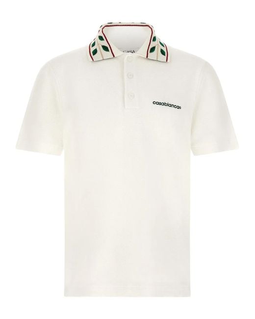 Casablanca White 'Laurel' Polo Shirt for men