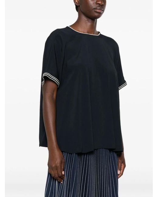 Fabiana Filippi Blue Silk Blend Top