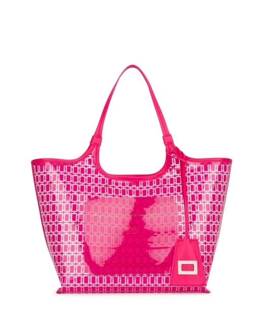 Roger Vivier Pink Geometric-Pattern Tote Bag