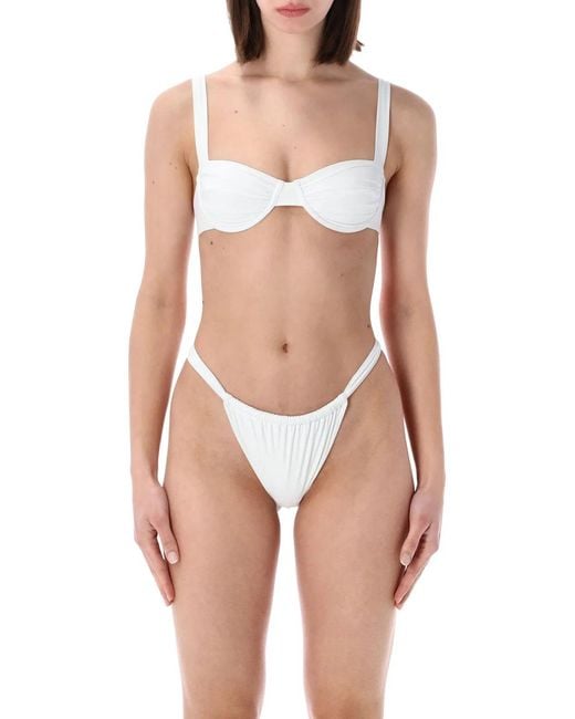 BELAMER White Lara Ribbed Bikini Bottom