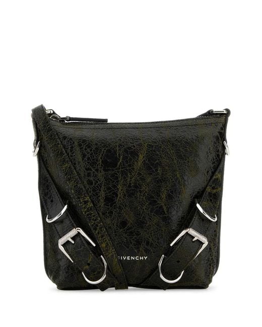 Givenchy Black Two-Tone Leather Voyou Crossbody Bag for men