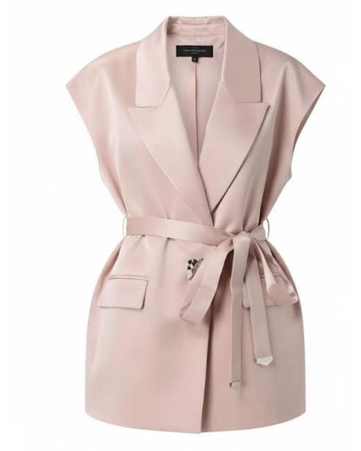 Pinko Pink Belted Satin Gilet