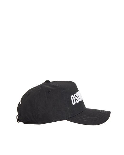 DSquared² Black Cappello Baseball Logo for men