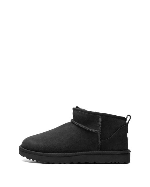 Ugg Black Classic Ultra Mini Suede Boots For