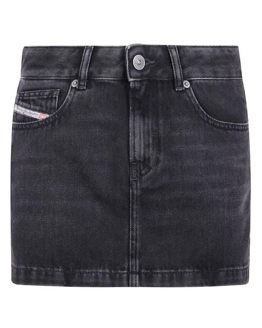DIESEL Black "Ron" Mini Denim Skirt