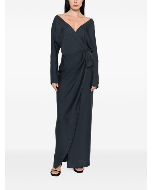 Cortana Blue Eteria Silk Long Dress