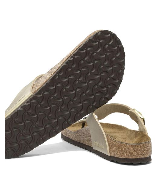Birkenstock White Gizeh Metallic Birko