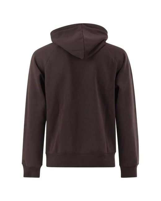 Carhartt Brown Hoodie With Embroidered Logo