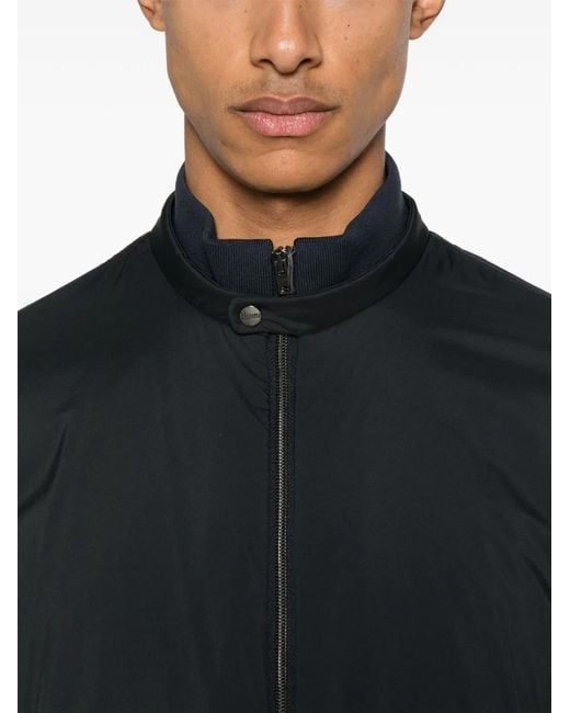 Herno Blue Zipped Blouson Jacket for men