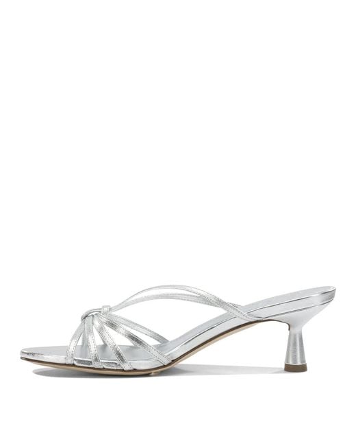 Aeyde White Abby 55 Mm Nappa Leather Sandals