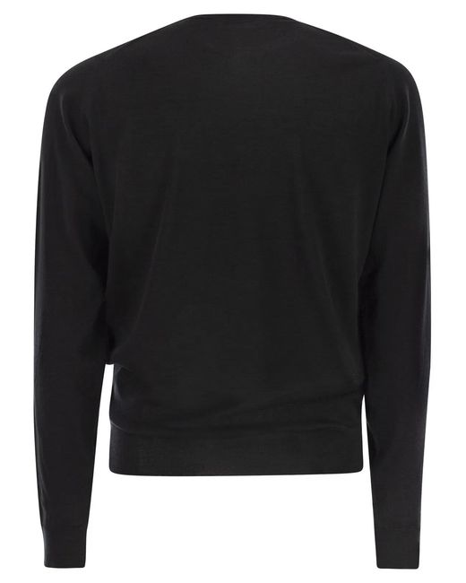 John Smedley Black Lundy for men