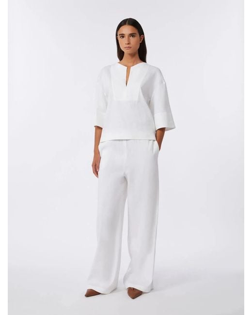 Max Mara White Mxpsospiro Blouse