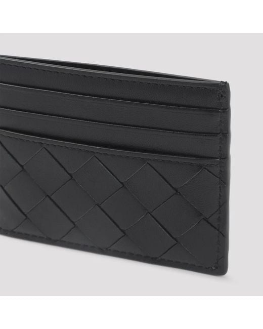 Bottega Veneta Black Leather Intrecciato Card Case