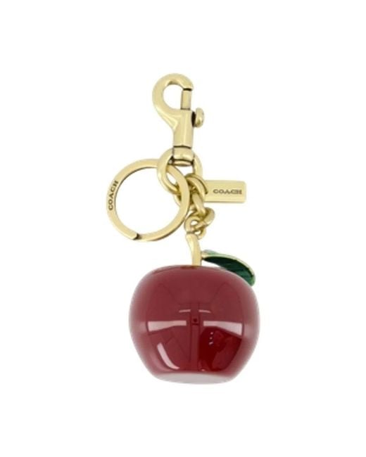 COACH Metallic Small Apple Keychain
