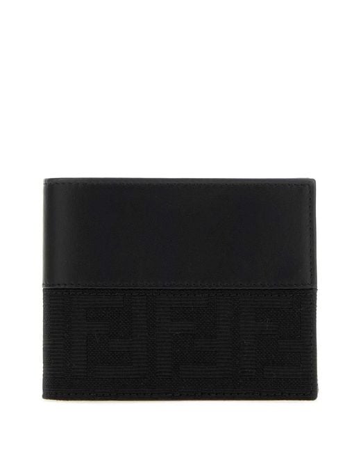 Fendi Black Bi-Fold Coin Wa Vit.Grace/Ff for men