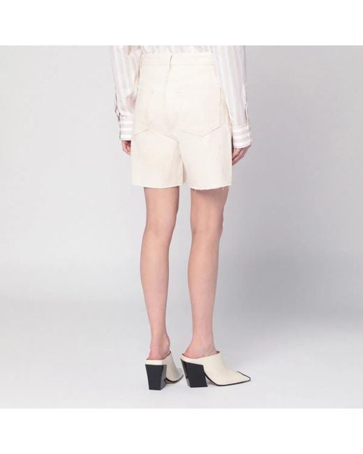 FRAME Pink Butter-Coloured Denim Bermuda Shorts