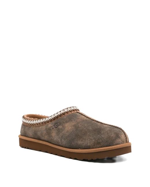 Ugg Brown Chestnut Suede Leather Tasman Ii Slippers for men