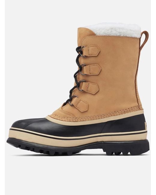 Sorel Brown Tan Caribou Two-Tone Winter Ski Boots for men